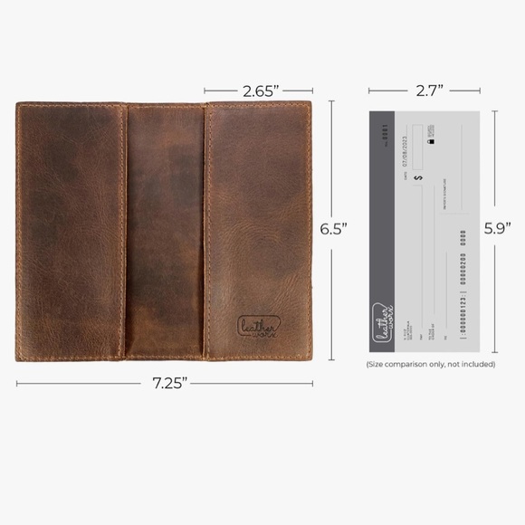 Leather Worx Full Grain Leather Organizer Checkbook Cover - Picture 6 of 6